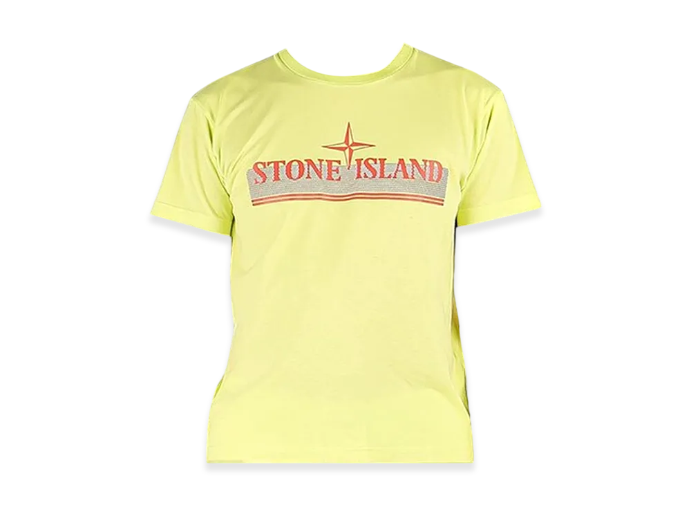 Stone Island 2NS92 30/1 Cotton Jersey Tricromia One Print Garment Dyed T-Shirt- 22SS "Lemon"