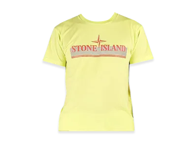Stone Island 2NS92 30/1 Cotton Jersey Tricromia One Print Garment Dyed T-Shirt- 22SS "Lemon"