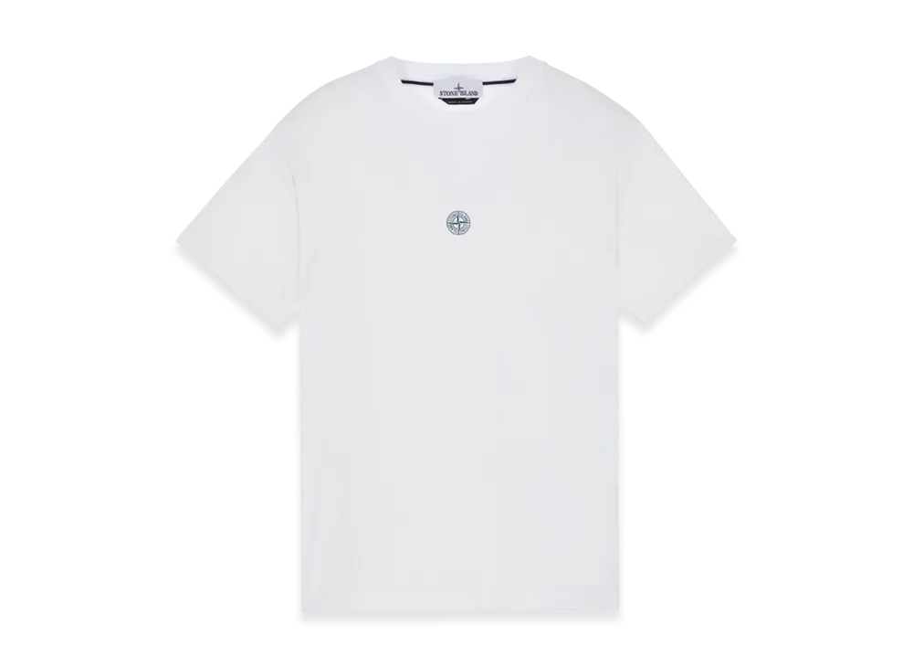 Stone Island 2NS86 60/2 Cotton Jersey Garment Dyed Lettering One Print T-Shirt - 23SS "White"