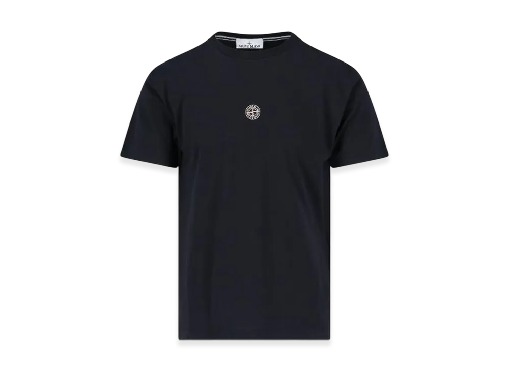 Stone Island 2NS86 60/2 Cotton Jersey Garment Dyed Lettering One Print T-Shirt - 23SS "Black"