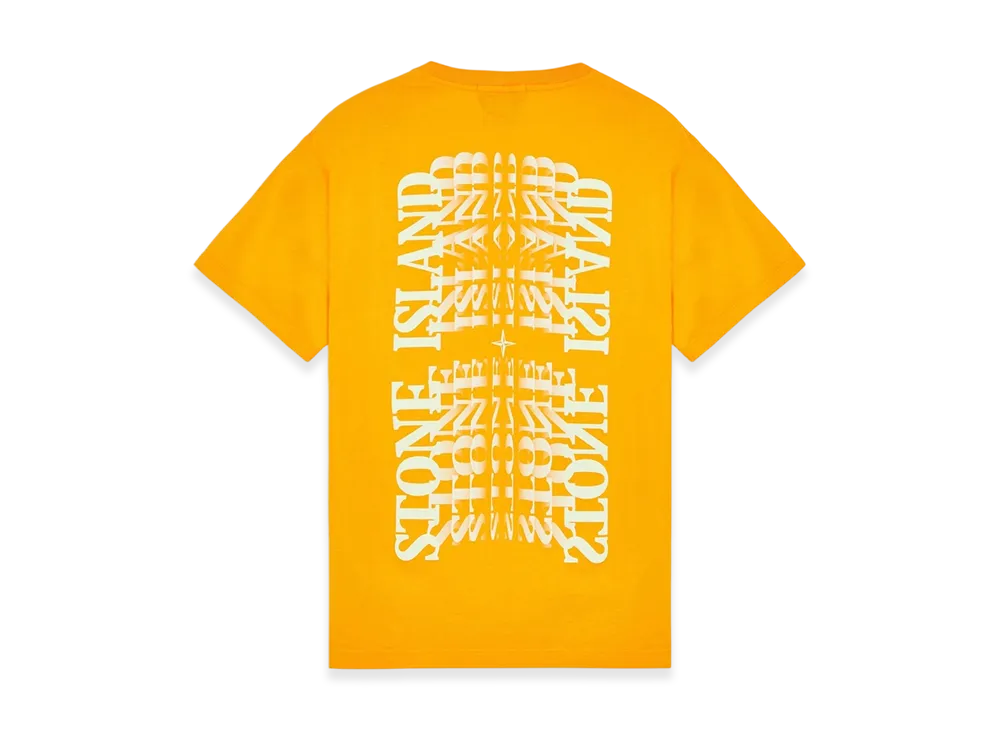 Stone Island 2NS86 60/2 Cotton Jersey Garment Dyed Lettering One Print T-Shirt - 23SS "Orange"