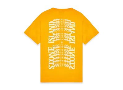 Stone Island 2NS86 60/2 Cotton Jersey Garment Dyed Lettering One Print T-Shirt - 23SS "Orange"