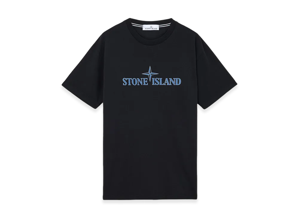 Stone Island 2NS80 Cotton Jersey T-Shirt with Institutional Three Print - 24FW "Black"
