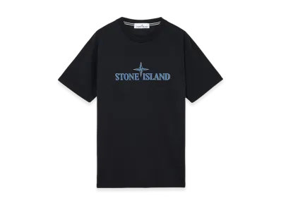 Stone Island 2NS80 Cotton Jersey T-Shirt with Institutional Three Print - 24FW "Black"