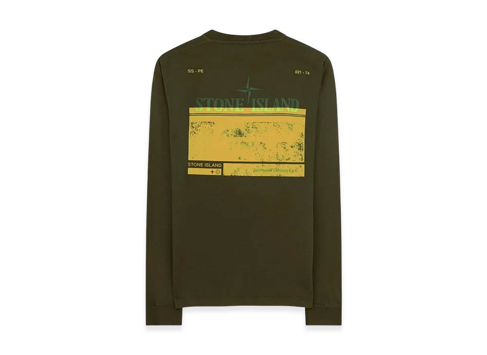 Stone Island 2ML66 Block Two Long Sleeve T-Shirt - 21SS "Olive Green"
