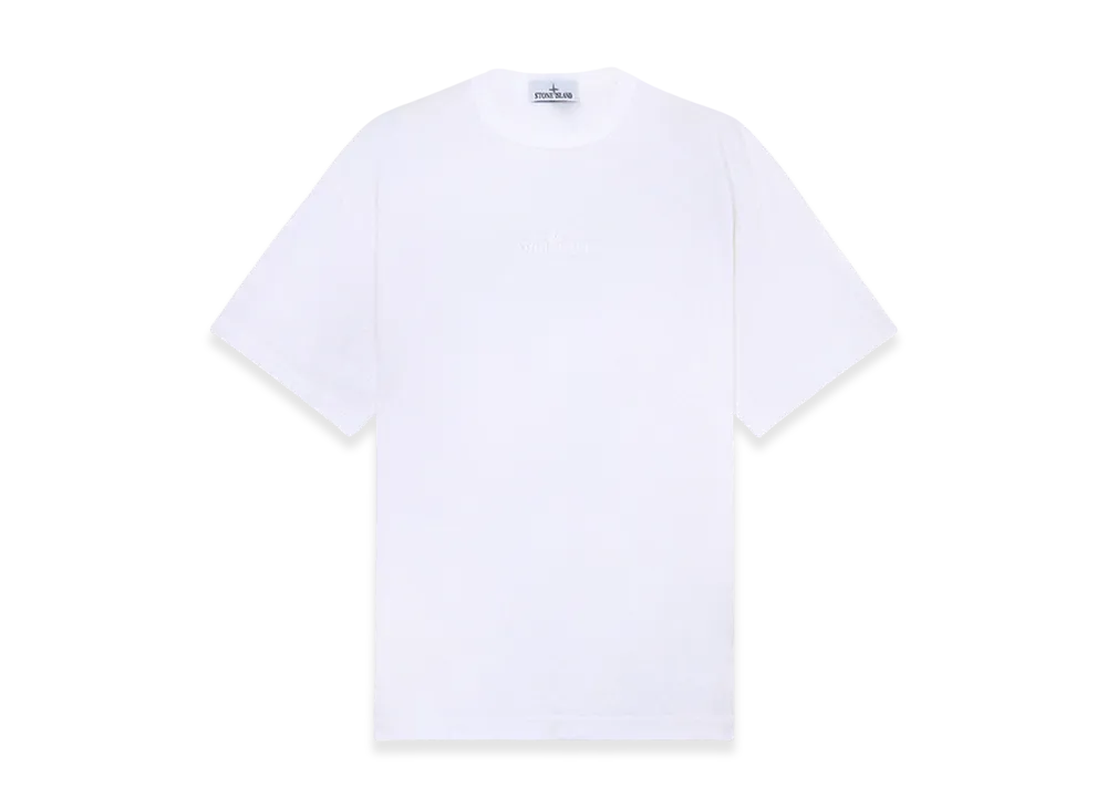 Stone Island 22258 24/1 Cotton Jersey Old Effect S/S T-Shirt with Embroidery - 24FW "White"