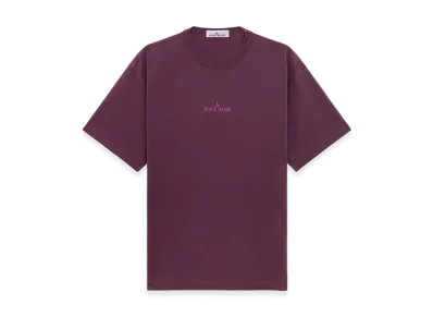 Stone Island 22258 24/1 Cotton Jersey Old Effect S/S T-Shirt with Embroidery - 24FW "Burgundy"
