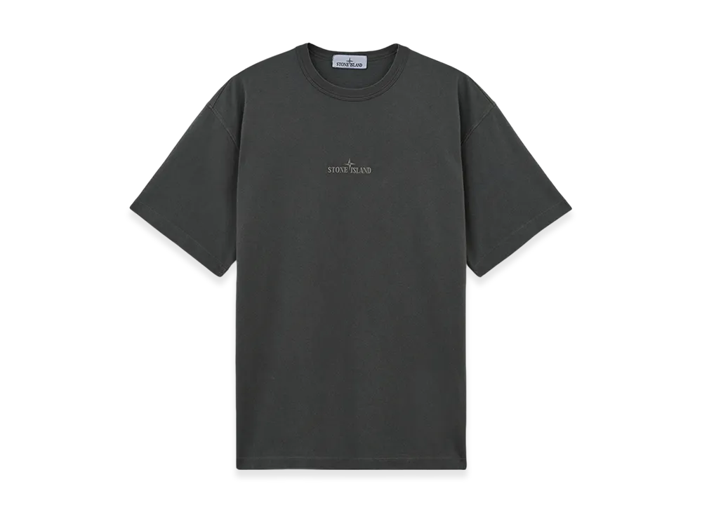 Stone Island 22258 24/1 Cotton Jersey Old Effect S/S T-Shirt with Embroidery - 24FW "Lead Grey"