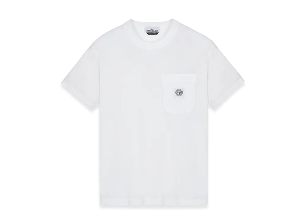 Stone Island 21957 Organic Cotton Jersey Fissato Effect T-Shirt - 23SS "White"