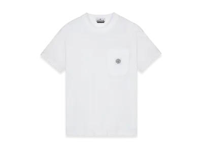 Stone Island 21957 Organic Cotton Jersey Fissato Effect T-Shirt - 23SS "White"