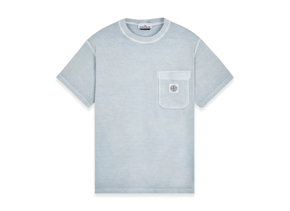 Stone Island 21957 Fissato Treatment Short Sleeve Organic Cotton T-Shirt - 24SS "Sky Blue"