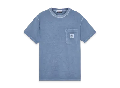 Stone Island 21957 Fissato Treatment Short Sleeve Organic Cotton T-Shirt - 24SS "Avio Blue"