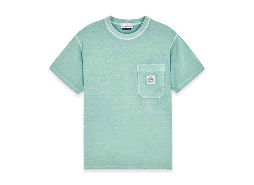 Stone Island 21957 Fissato Treatment Short Sleeve Organic Cotton T-Shirt - 24SS "Light Green"