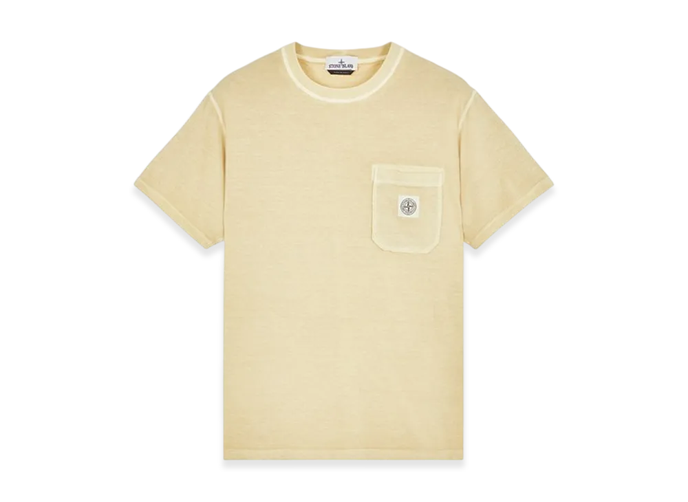Stone Island 21957 Fissato Treatment Short Sleeve Organic Cotton T-Shirt - 24SS "Ecru"