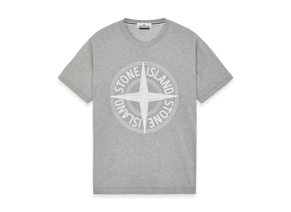 Stone Island 21580 Stitches Three Embroidery Short Sleeve T-Shirt - 23SS "Dust Melange"