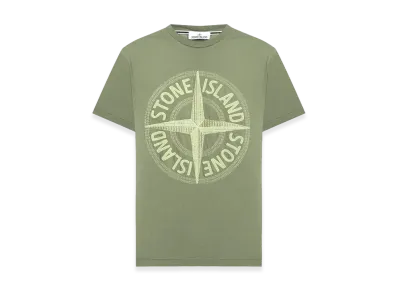 Stone Island 21580 Stitches Three Embroidery Short Sleeve T-Shirt - 23SS "Sage Green"