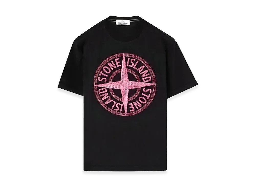 Stone Island 21580 Stitches Three Embroidery Short Sleeve T-Shirt - 23SS "Black"