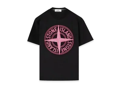 Stone Island 21580 Stitches Three Embroidery Short Sleeve T-Shirt - 23SS "Black"