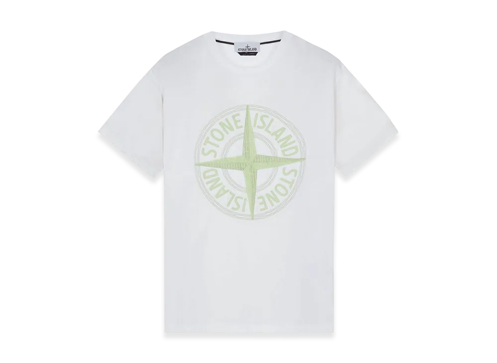 Stone Island 21580 Stitches Three Embroidery Short Sleeve T-Shirt - 23SS "White"