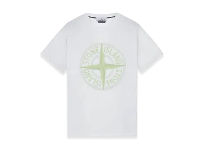 Stone Island 21580 Stitches Three Embroidery Short Sleeve T-Shirt - 23SS "White"