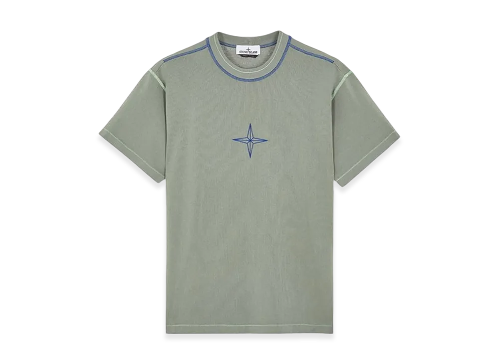Stone Island 21479 Garment Dyed Short Sleeve T-Shirt - 23FW "Sage Green"