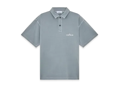 Stone Island 21258 24/1 Cotton Jersey Old Effect Polo Shirt with Embroidery - 24FW "Green Grey"