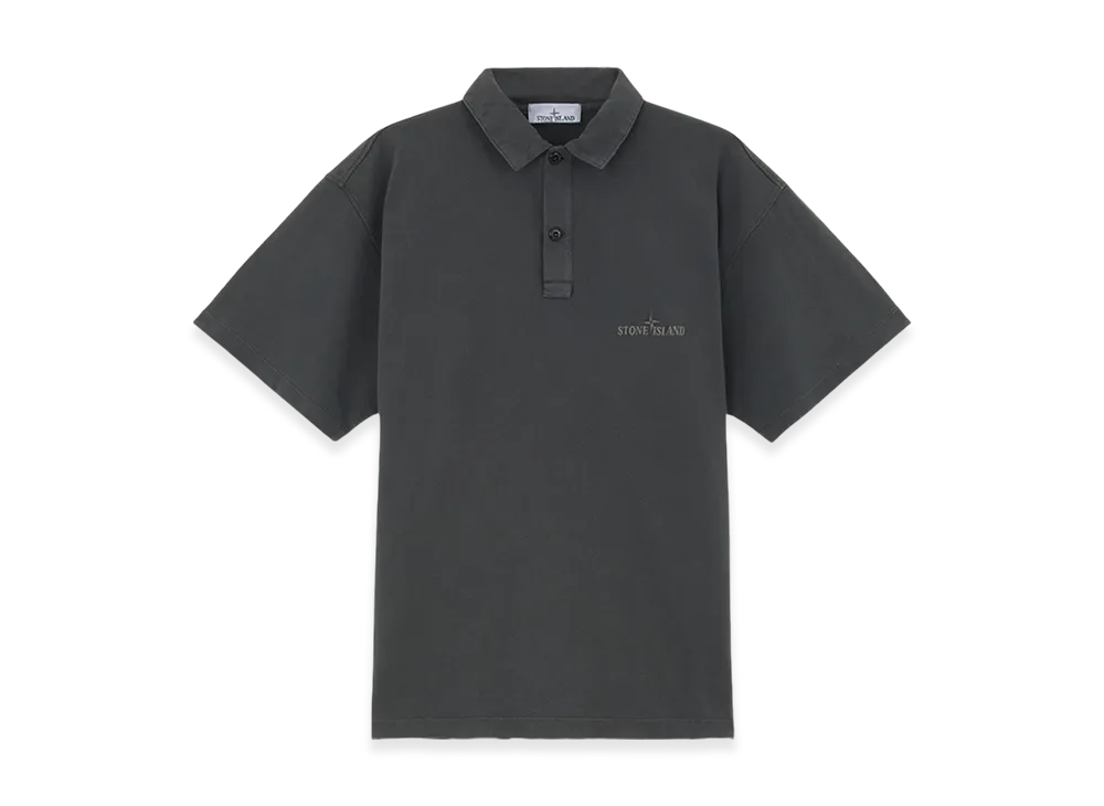 Stone Island 21258 24/1 Cotton Jersey Old Effect Polo Shirt with Embroidery - 24FW "Lead Grey"
