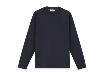 Stone Island 211G3 60/2 Mercerized Cotton Jersey Stone Island Stellina Long-Sleeve T-Shirt with Embroidery - 24FW "Marine Blue"