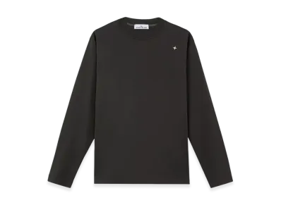 Stone Island 211G3 60/2 Mercerized Cotton Jersey Stone Island Stellina Long-Sleeve T-Shirt with Embroidery - 24FW "Lead Grey"