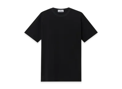 Stone Island 2100038 Textured Mercerized Cotton Jersey Short-Sleeve T-Shirt with Logo Embroidery - 25SS "Black"
