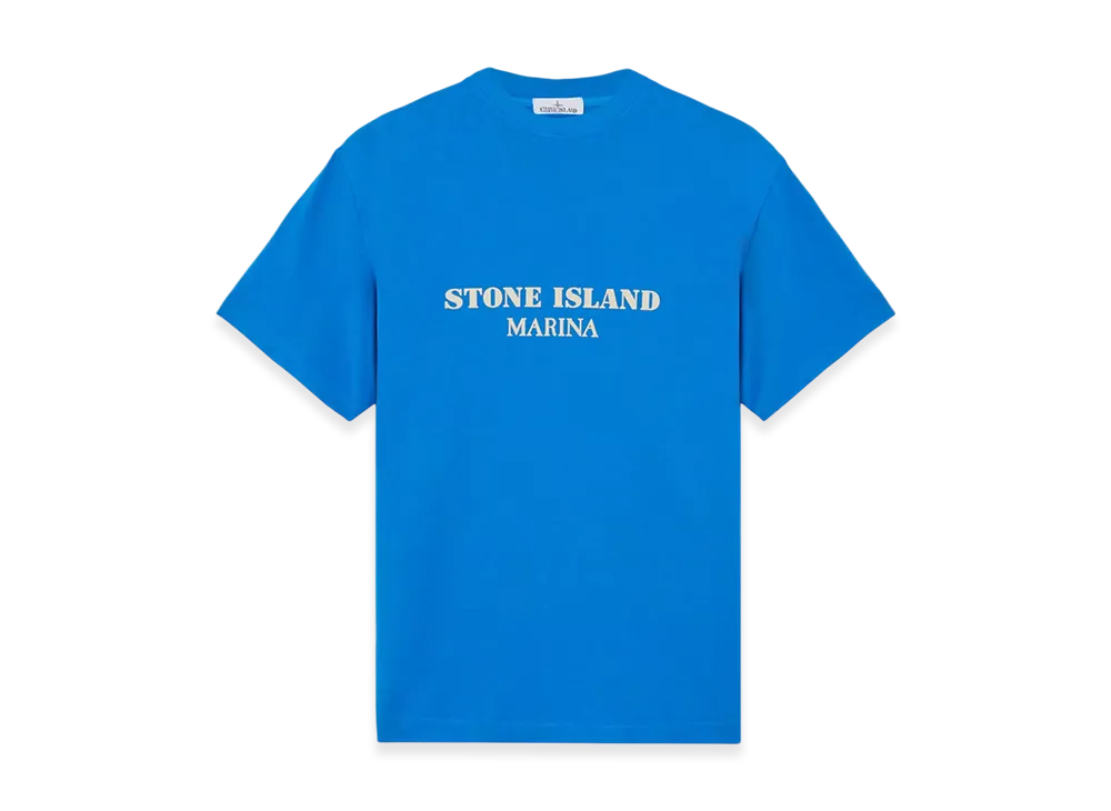 Stone Island 207X4 24/2 Cotton Jersey Old Effect Stone Island Marina Oversized Fit Short-Sleeve T-Shirt - 24FW "Bright Blue"