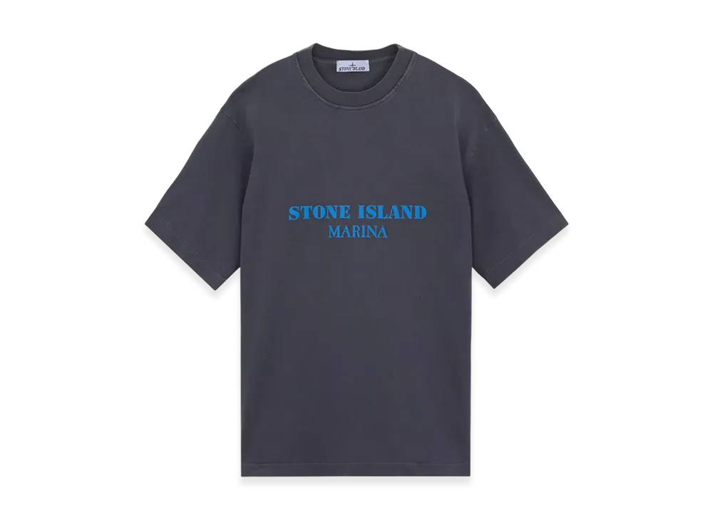 Stone Island 207X4 24/2 Cotton Jersey Old Effect Stone Island Marina Oversized Fit Short-Sleeve T-Shirt - 24FW "Ink Blue"