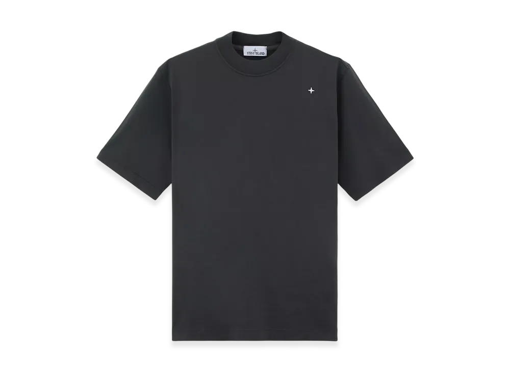 Stone Island 202G3 60/2 Mercerized Cotton Jersey Stone Island Stellina Short-Sleeve T-Shirt with Embroidery - 24FW "Lead Grey"