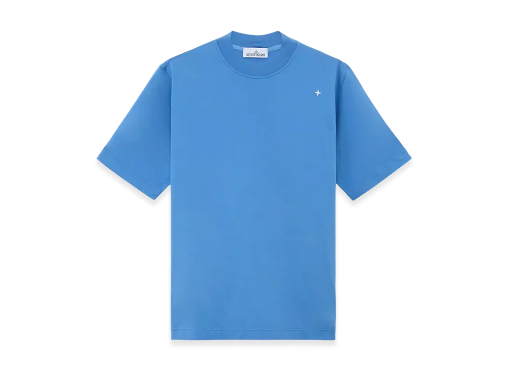 Stone Island 202G3 60/2 Mercerized Cotton Jersey Stone Island Stellina Short-Sleeve T-Shirt with Embroidery - 24FW "Periwinkle"