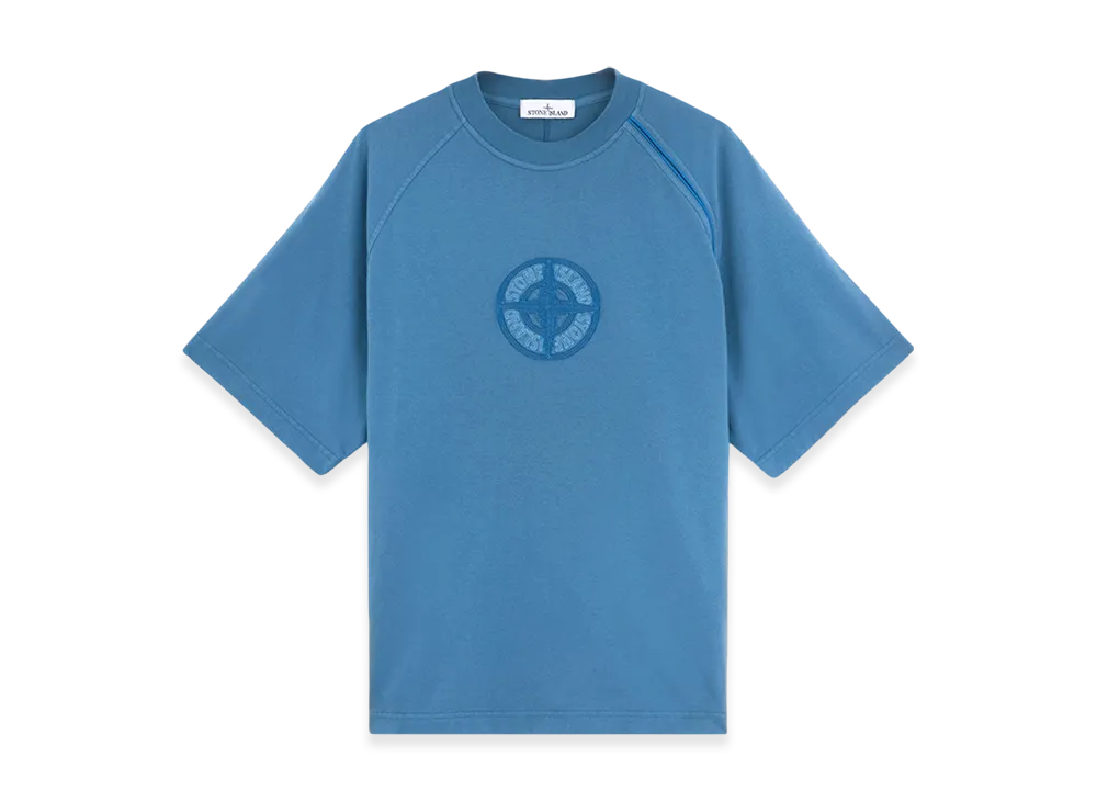 Stone Island 201M1 20/1 Organic Cotton Jersey Oversized Fit S/S T-Shirt - 24FW "Avio Blue"