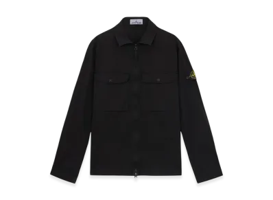 Stone Island 12808 Organic Stretch Cotton Satin Overshirt - 24FW "Black"