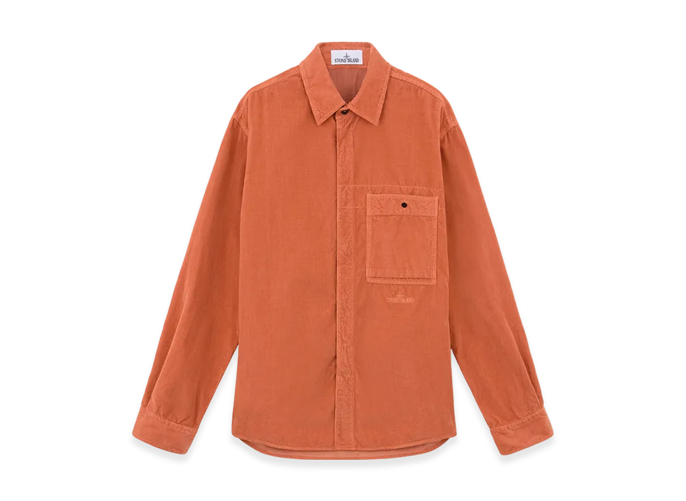 Stone Island 12707 Micro Corduroy Relaxed Fit L/S Shirt - 24FW "Orange"