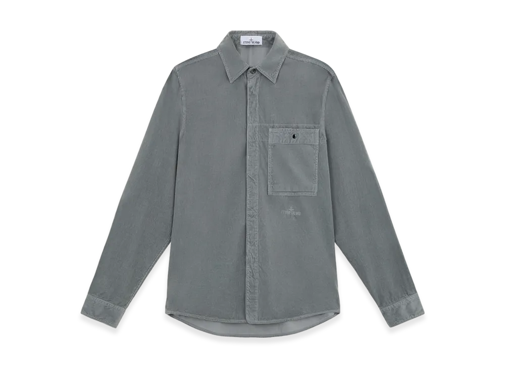 Stone Island 12707 Micro Corduroy Relaxed Fit L/S Shirt - 24FW "Green Grey"