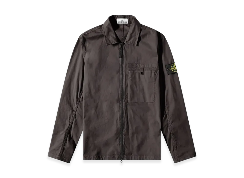 Stone Island 12619 Supima Cotton Twill Stretch-TC Garment Dyed Overshirt - 22SS "Dark Grey"