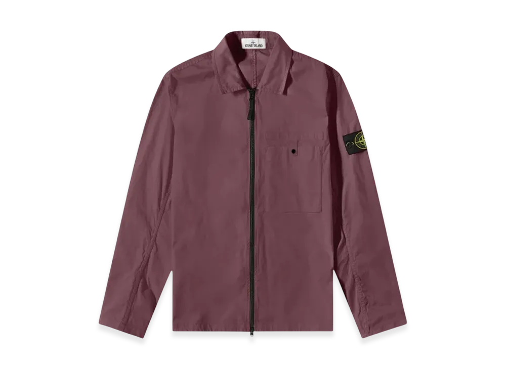 Stone Island 12619 Supima Cotton Twill Stretch-TC Garment Dyed Overshirt - 22SS "Dark Burgundy"