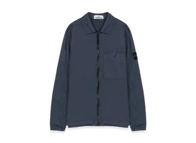 Stone Island 12619 Supima Cotton Twill Stretch-TC Garment Dyed Overshirt- 22SS "Avio Blue"