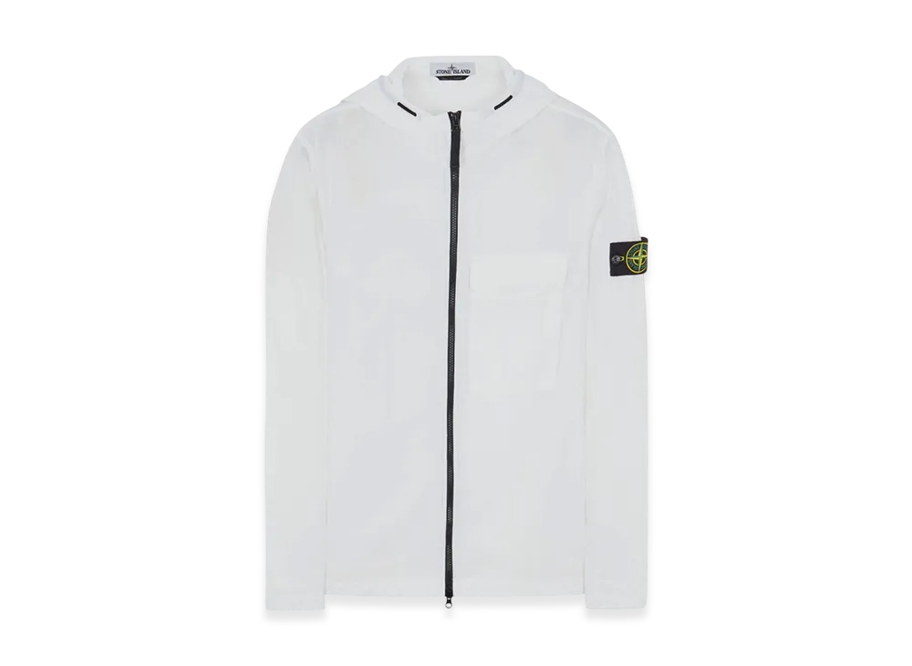 Stone Island 12402 Naslan Light Garment Dyed Hooded Overshirt - 22SS "White"