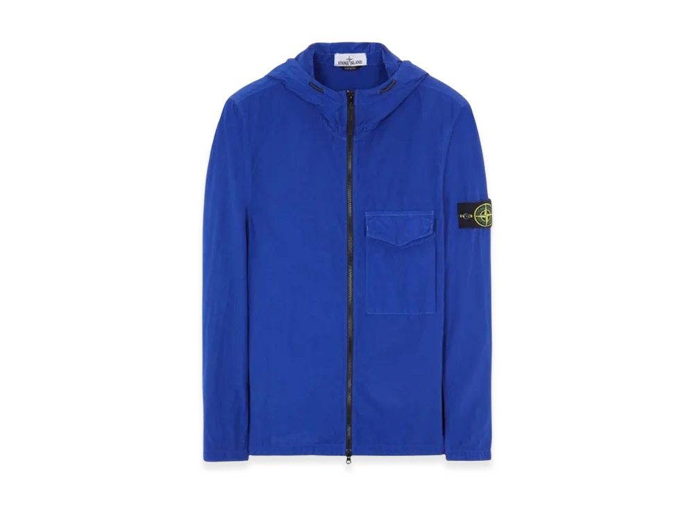 Stone Island 12402 Naslan Light Garment Dyed Hooded Overshirt - 22SS "Bluette"