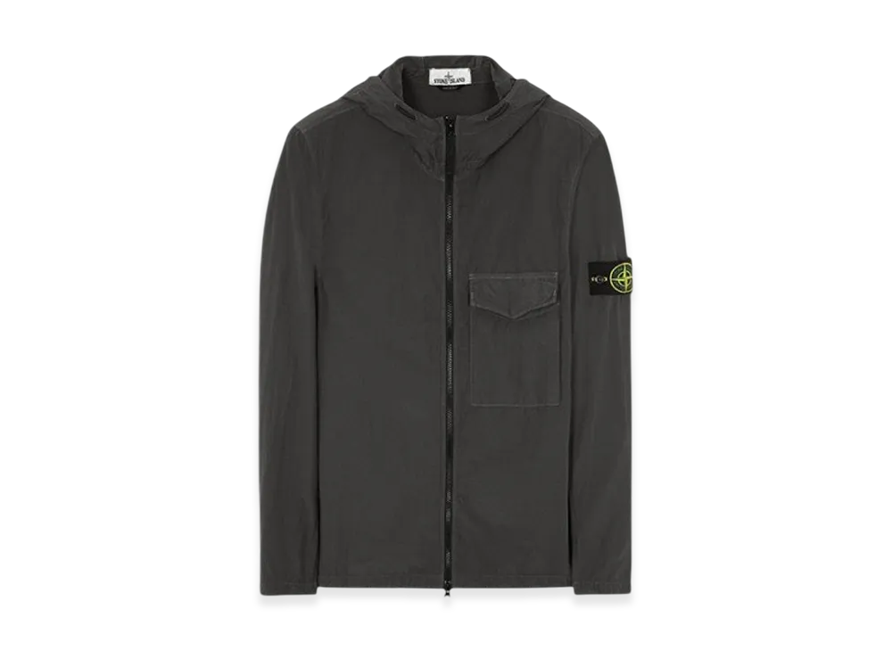 Stone Island 12402 Naslan Light Garment Dyed Hooded Overshirt - 22SS "Dark Grey"