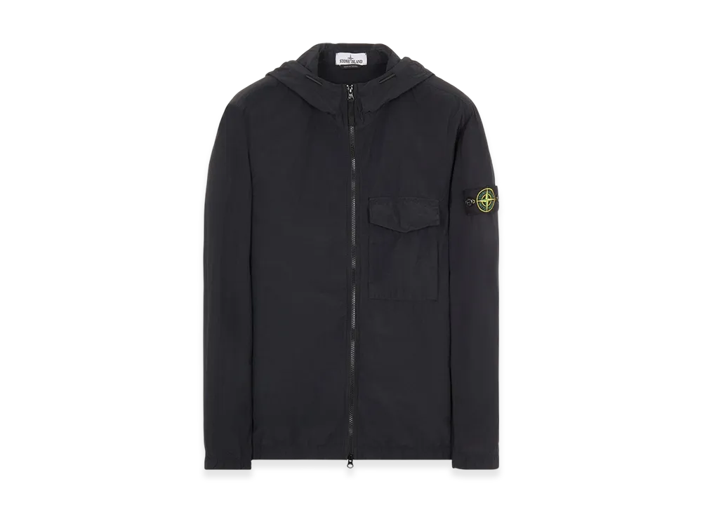 Stone Island 12402 Naslan Light Garment Dyed Hooded Overshirt - 22SS "Black"