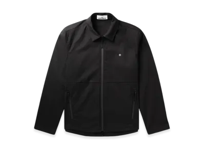 Stone Island 121G4 Logo Embroidered Cotton Blend Jacket - 23SS "Black"