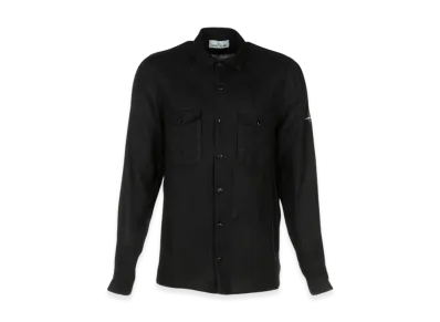 Stone Island 12001 Logo Linen Overshirt - 22SS "Navy"
