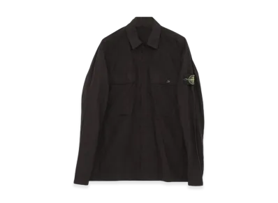 Stone Island 1200015 Stretch Cotton Tela Paracadute Comfort-Fit Overshirt with Chest Pocket and Snap Fastening - 25SS "Black"