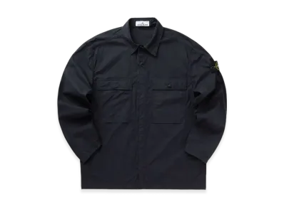 Stone Island 1200015 Stretch Cotton Tela Paracadute Comfort Fit Overshirt with Chest Pocket and Snap Fastening - 25SS "Navy Blue"