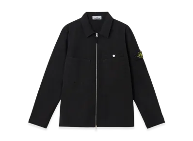 Stone Island 1200012 Mil-Spec Stretch Ripstop-TC Overshirt with Chest Pockets and Two-Way Zip - 25SS "Black"